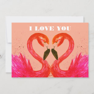 Invitación Día de San Valentín Te Amo Flamenco Aves