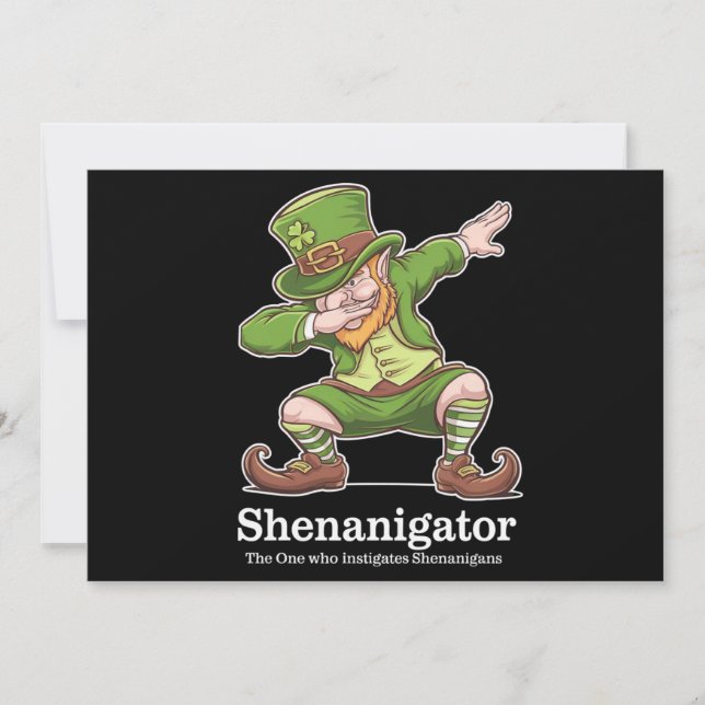 Invitación Día de Simpatizantes Shenanigator Dabbing Leprecha (Anverso)