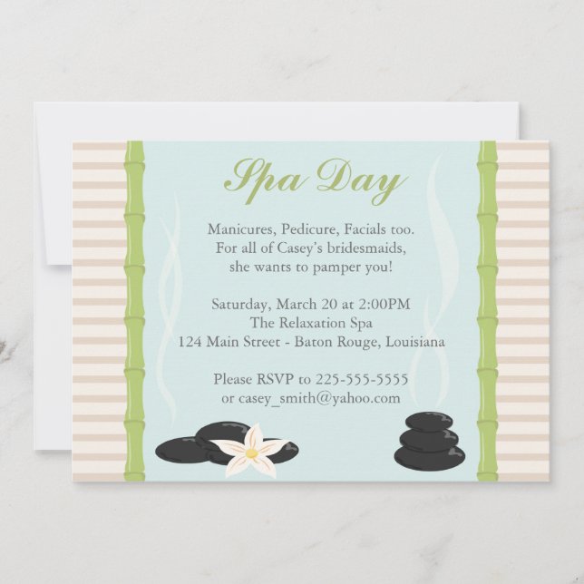 Invitación Día de Spa (Anverso)