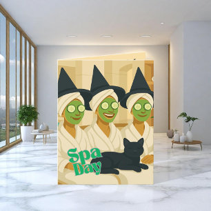 Invitación Día de Spa de Bruja Humor Divertido