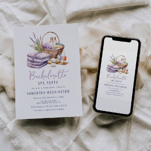 Invitación Día de Spa de Lavanda Despedida de Soltera
