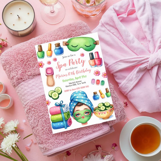 Invitación Día de Spa Fiesta Fiesta de cumpleaños (Subido por el creador)