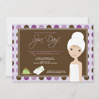 Invitación Día de Spa Polka-puntos Bridal Shower Invite (lava