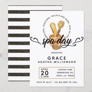 Invitación Día de Spa Vintage