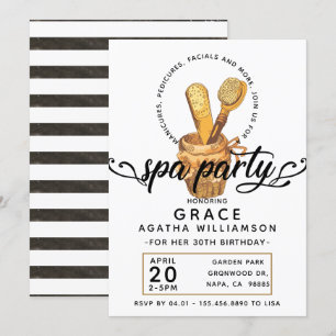 Invitación Día de Spa Vintage
