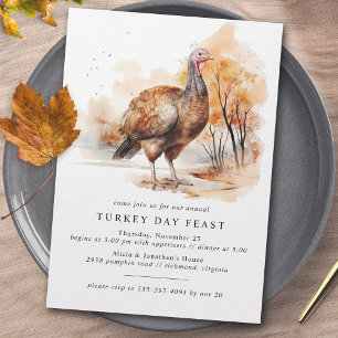 Invitación Día de Turquía Acción de Gracias o Día de Acción
