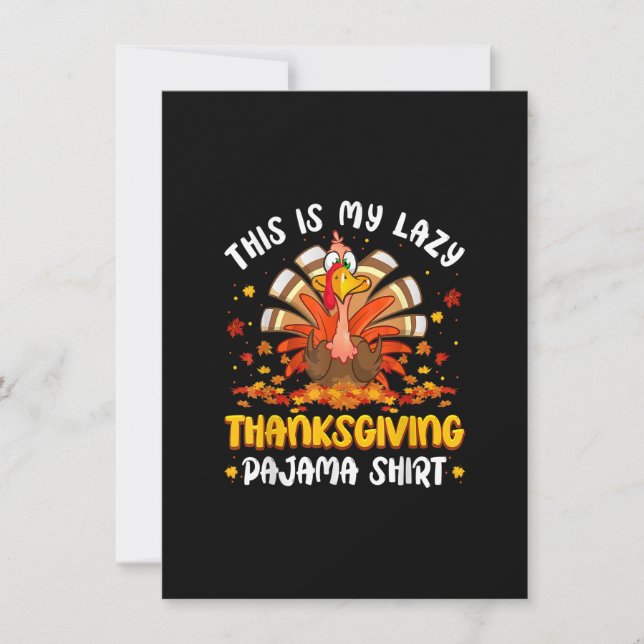 Invitación Día De Turquía Este Es Mi Perezoso Día De Gracias  (Anverso)