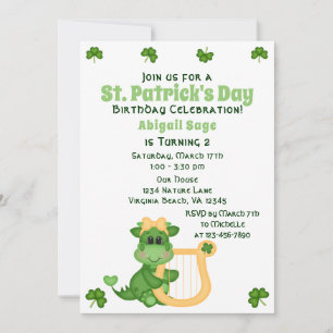 Invitación Día del Aniversario del Chica Cute Dragon St.