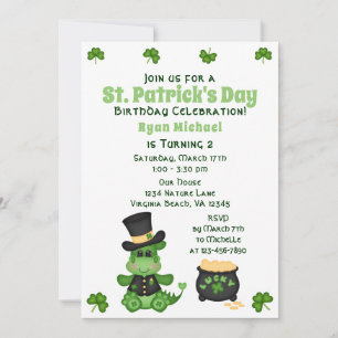 Invitación Día del Aniversario del Niño Tragón San Patricio