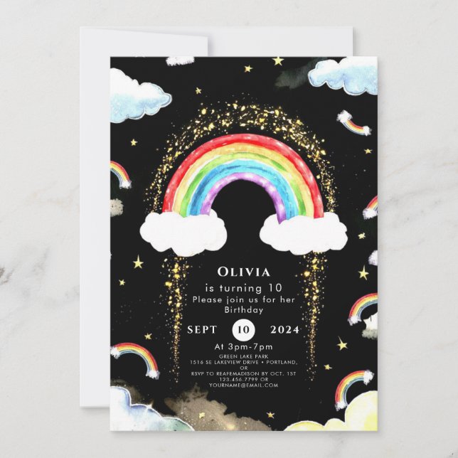 Invitación Día del Arcoiris de los Coloridos Niños (Anverso)