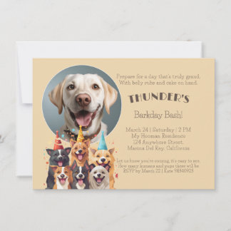 Invitación Día del Barco Bash Doggo Cumpleaños