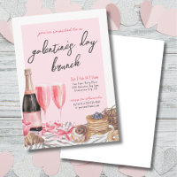Día del brunch del champagne rosado en Galentine