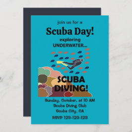 Invitación Día del Buceador Scuba bajo el mar
