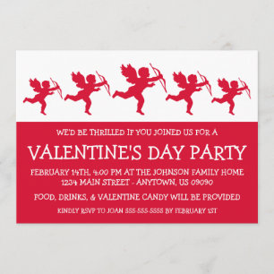 Invitación Día del cupido silueta (rojo)