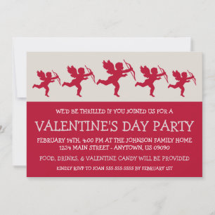Invitación Día del cupido silueta (rojo oscuro)