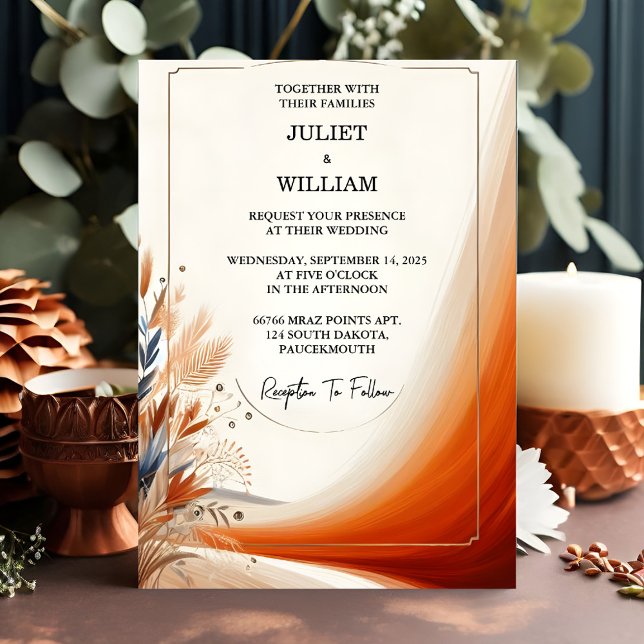 Invitación Día del Desierto Rústico Boho Otumn Ombre Brown Bo (Subido por el creador)