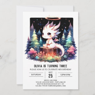 Invitación Día del Dragón Salvaje Pastel