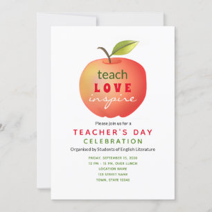 Invitación Día del Maestro Manzana Roja