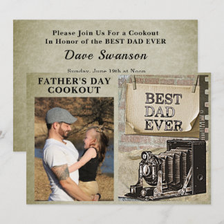 Invitación Día del Mejor Padre Que Nunca Padres Añade Foto Co