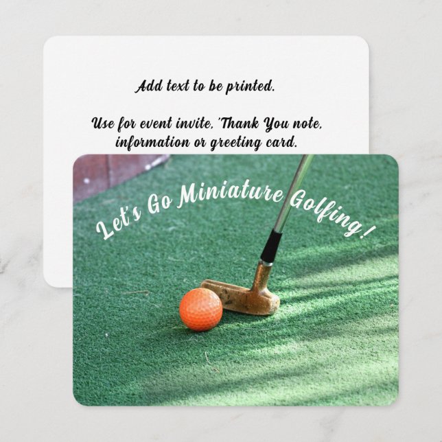 Invitación Día del minigolf (Anverso / Reverso)