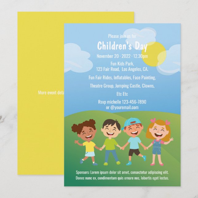Invitación Día del Niño (Anverso / Reverso)