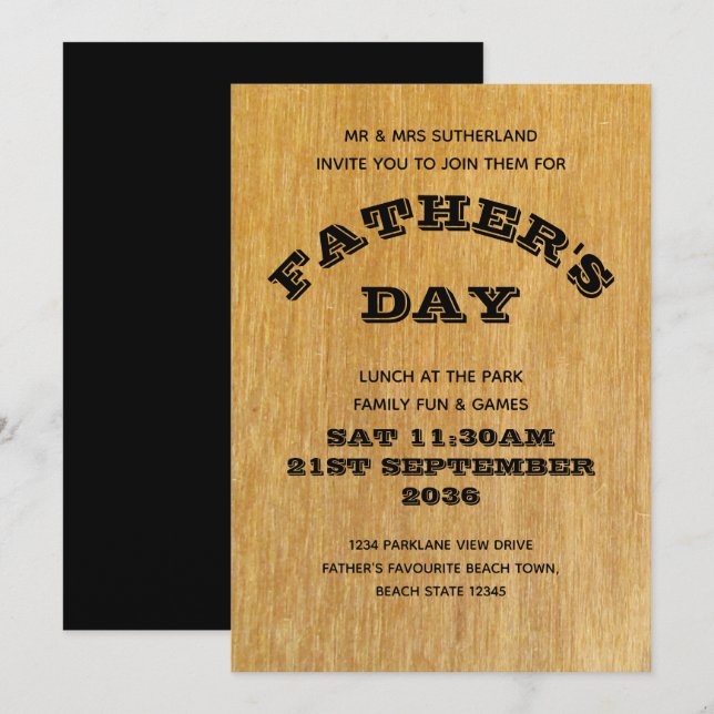 Invitación Día del padre (Anverso / Reverso)