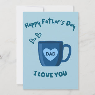 Invitación Día del Padre azul feliz 
