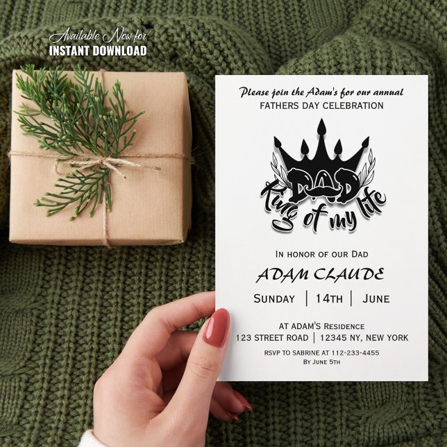 Invitación Día del Padre Rey de mi vida (Subido por el creador)