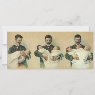 Invitación Día del Padre Victoriano Antiguo, ¡Son Trillizos!