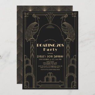 Invitación Día del Pavo Real de los años 20