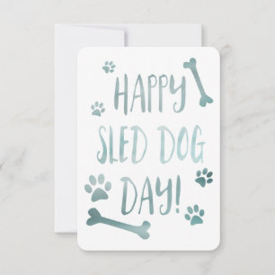 Invitación día del perro con trineo feliz