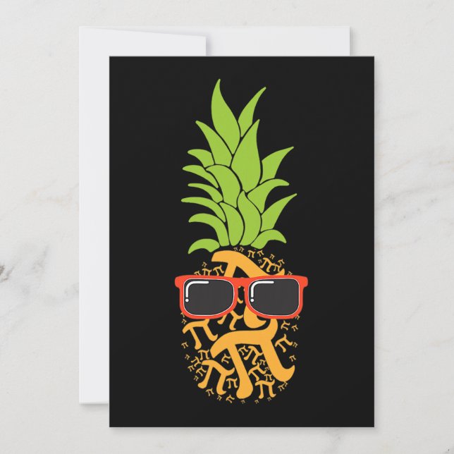 Invitación Día del Pi Pi Piña Piña Divertida Matemáticas Niño (Anverso)