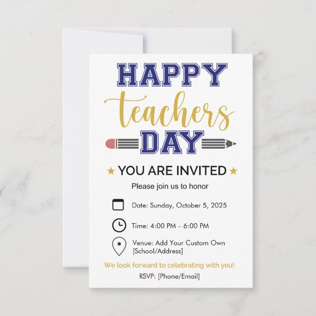 Invitación Día del Profesor Personalizado (Anverso)