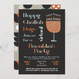 Invitación Día del Reto Feliz Virtual Hanukkah Fiesta