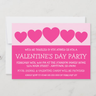 Invitación Día del Silueta del Corazón (Rosa Caliente)