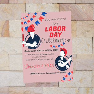 Invitación Día del Trabajo Trabajador Fiesta de barbacoa Vera