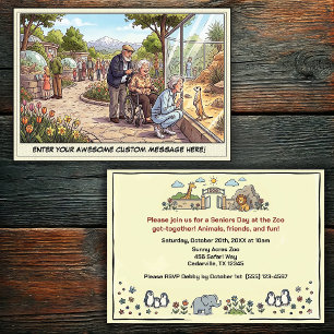 Invitación Día Divertido de los Mayores en la Reunión del Zoo