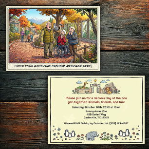 Invitación Día Divertido de los Mayores en la Reunión del Zoo