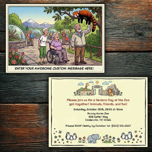Invitación Día Divertido de los Mayores en la Reunión del Zoo