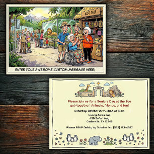 Invitación Día Divertido de los Mayores en la Reunión del Zoo