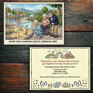 Invitación Día Divertido de los Mayores en la Reunión del Zoo