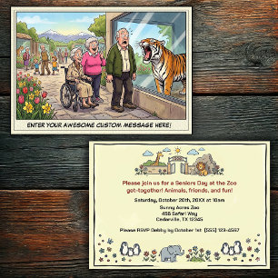 Invitación Día Divertido de los Mayores en la Reunión del Zoo