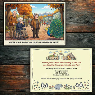 Invitación Día Divertido de los Mayores en la Reunión del Zoo