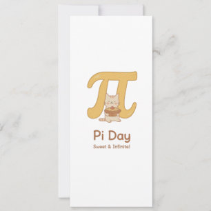 Invitación Día divertido de Pi con animal y pastel – Regalo p