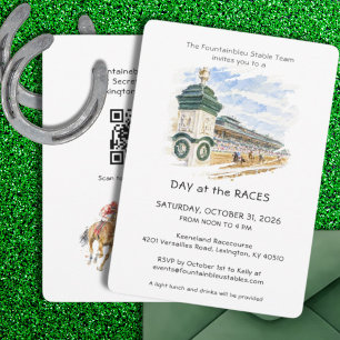 Invitación Día en las Carreras Acuarela Ecuestre