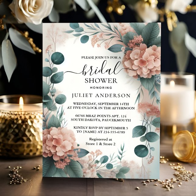 Invitación Día Eucalyptus Lace Tulle Dusty Blue Bridal Shower (Subido por el creador)