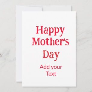 Invitación Día feliz de la madre rojo agregar texto simple mi