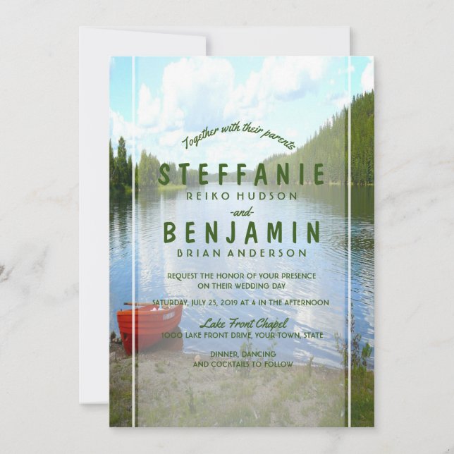 Invitación Día hermoso - Lakeside Boda Fiesta de eventos (Anverso)