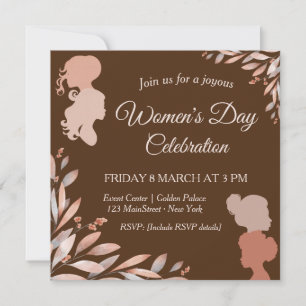 Invitación Día Internacional de la Mujer Foliaje Acuarela