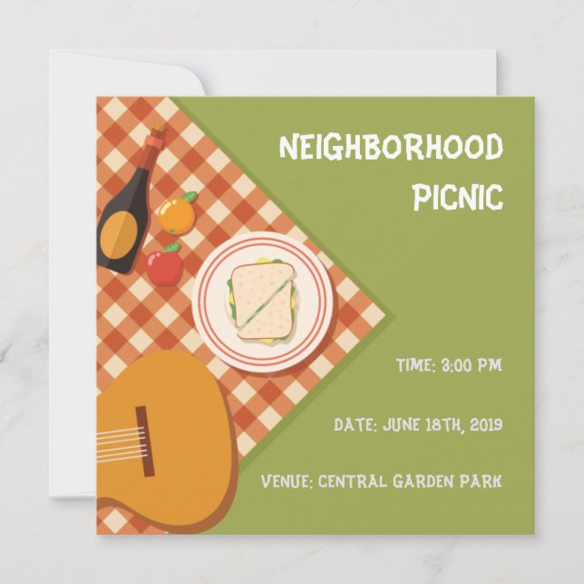 Invitación Día Internacional del Picnic - Picnic del barrio (Anverso)